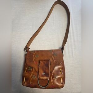 Leather Handpainted Shoulder Bag